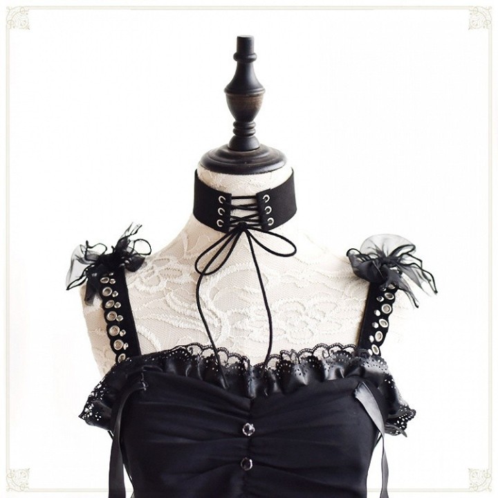 Ras-de-cou punk lolita à laçage