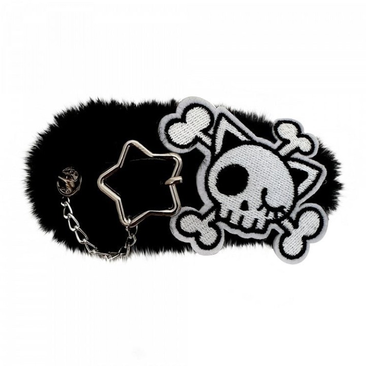 Barrette gothique à squelette appliqué
