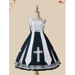 Robe JSK « Breath of Heaven » noir et blanc à croix