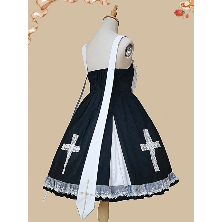 Robe JSK « Breath of Heaven » noir et blanc à croix