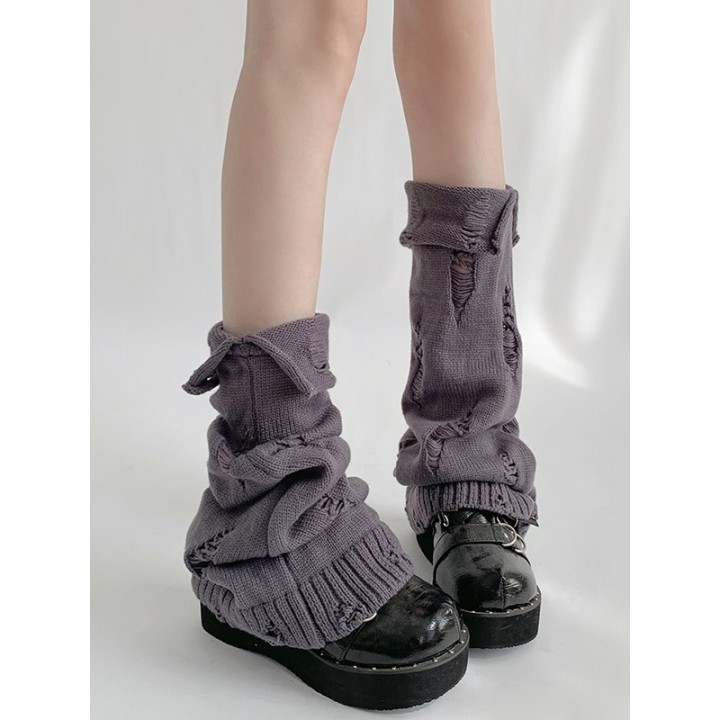 Jambières effet déchiré – gris violet, noir ou blanc