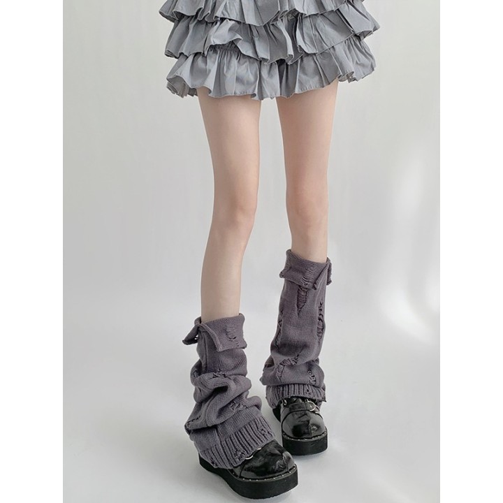 Jambières effet déchiré – gris violet, noir ou blanc