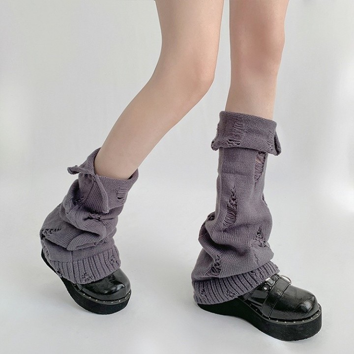 Jambières effet déchiré – gris violet, noir ou blanc