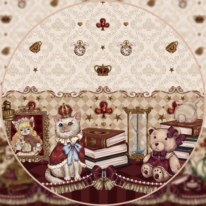 Robe one piece lolita « Crown Bear » à manches longues – Beige