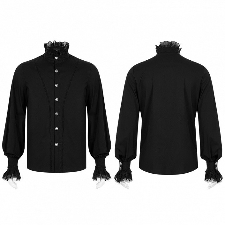 Chemise gothique homme « Aristocrate » – Noir