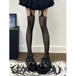 Collant noir à motif losanges – 2 modèles
