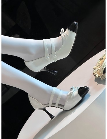 Escarpins Lolita Noir et Blanc avec Nœud