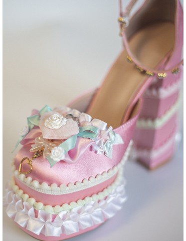 Plateformes Lolita Sweetheart à nœud et talons épais