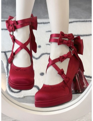 Escarpins rouges taille 40, style Lolita raffiné