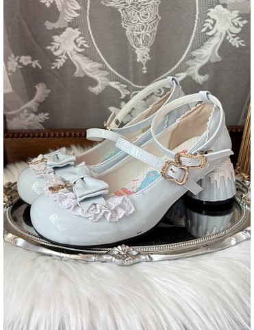 Escarpins Lolita bleu pastel à talon moyen