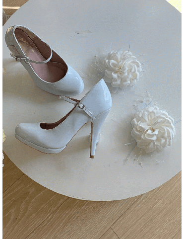 Escarpins Mary Jane en cuir synthétique bleu, style Lolita élégant ave