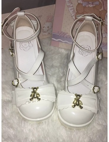 Escarpins à talons hauts et bloc pour Lolita - Cuir synthétique avec d