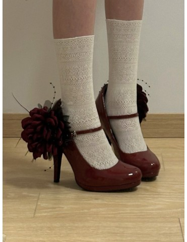 Escarpins Mary Janes bordeaux pour style Lolita