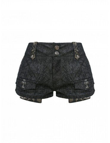 Short imprimé léopard avec détails métalliques