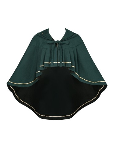 Cape réversible à ourlet asymétrique avec capuche à pointe et breloque
