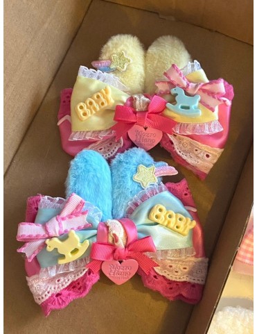 Barrette lapin pastel avec nœud papillon