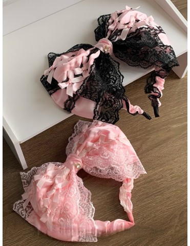 Poupée Princesse Rêveuse - Grand Nœud en Dentelle - 2 Couleurs