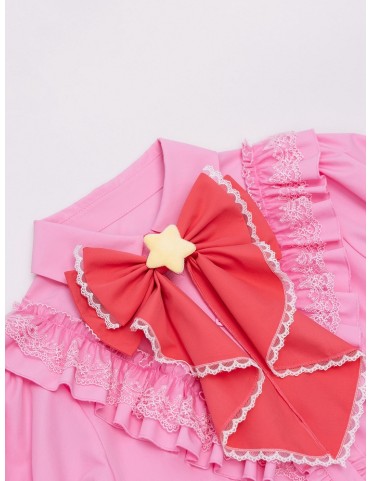 Nœud papillon rouge décoré d'une étoile jaune scintillante