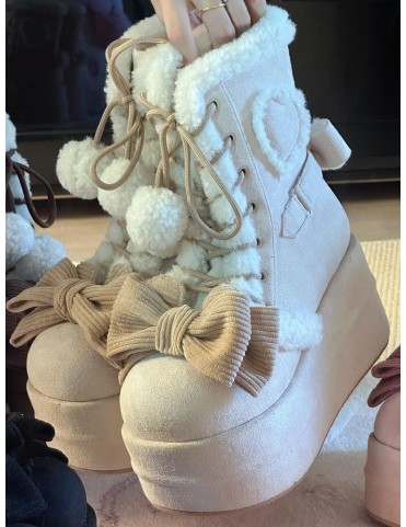 Bottines d'hiver Sweet Apricot pour Lolita