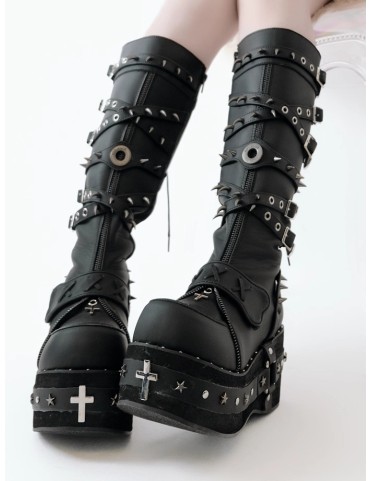 Bottines montantes Punk à plateforme