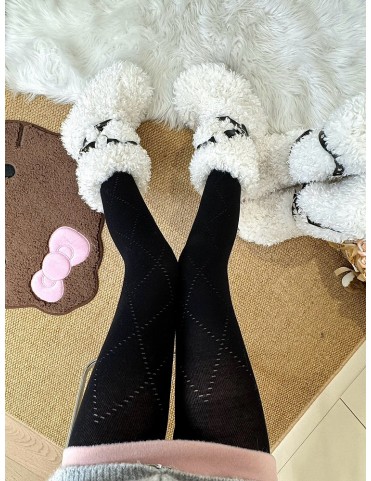 Chaussettes montantes punk à rivets et sangles, 25CM/40CM