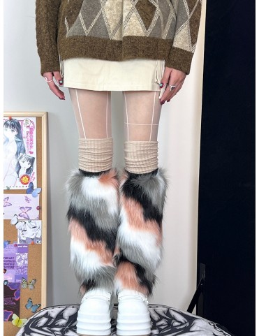 Chaussettes montantes en peluche style Y2K