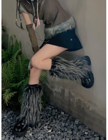 Chaussettes montantes noires à pointe blanche