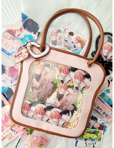 Sac cabas en forme de toast rose avec nœuds