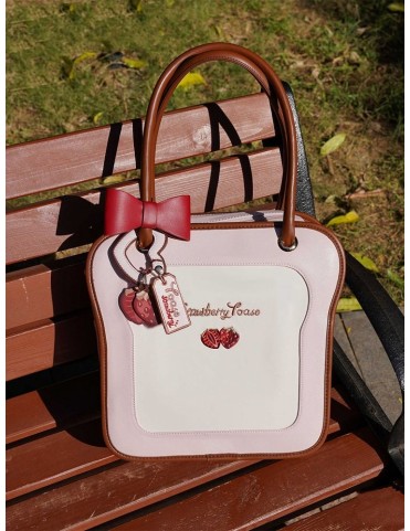 Sac cabas en forme de toast rose avec nœuds