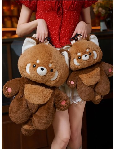 Sac à dos panda roux en peluche 35cm/50cm détachable