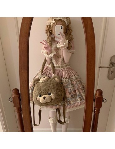 Grand sac à dos/sac à main en peluche ours Lolita