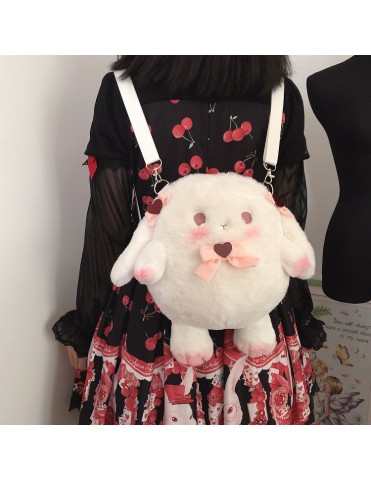 Peluche Lapin Joufflu - Sac à Dos / Bandoulière