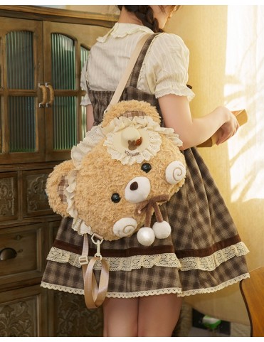 Sac à dos ours kawaii oversize avec bandoulières amovibles