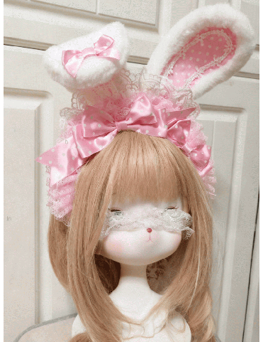 Élégant nœud papillon en dentelle avec oreilles de lapin Lolita
