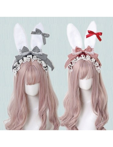 Adorables serre-têtes Lolita à nœuds, oreilles de lapin et petits nœud
