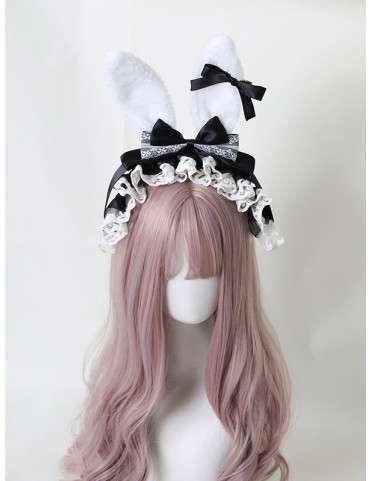 Accessoire Lolita : 9 Couleurs - Nœud Papillon Lapin avec Petits Nœuds