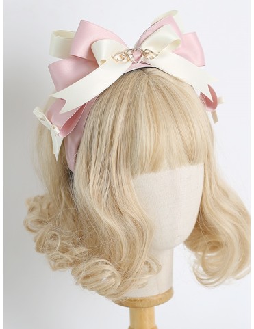 Joli nœud papillon rose et beige avec cœur