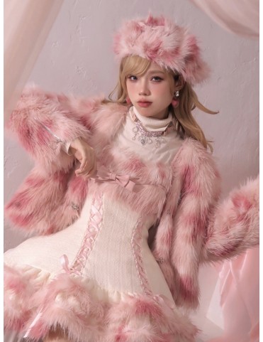 Béret d'hiver rose / argenté et moelleux