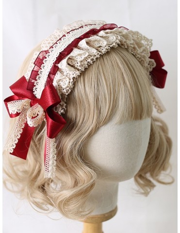 Nœud papillon Sweet Lolita en dentelle multicouche