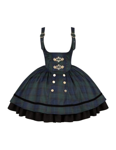 Robe Lolita écossaise courte sous la poitrine