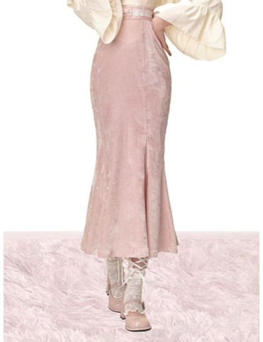 Jupe rose sirène à taille nouée