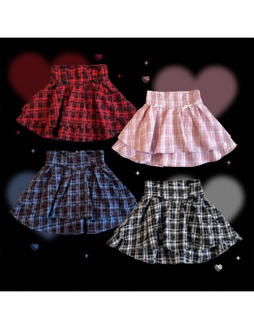 Jupe écossaise à volants Sweet & Edgy: Taille haute Jirai Kei, 3 coule
