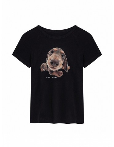 T-shirt noir slim fit avec motif chiot punk