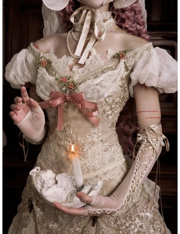 Haut vintage Edwardien à manches bouffantes et décolleté épaules dénud
