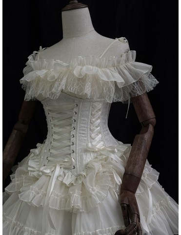 Corset gothique Lolita à lacets et baleines