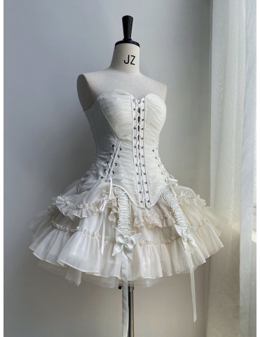 Haut corset gothique en dentelle à laçage