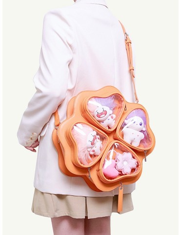 Sac à dos Kawaii Trèfle Orange Double Face