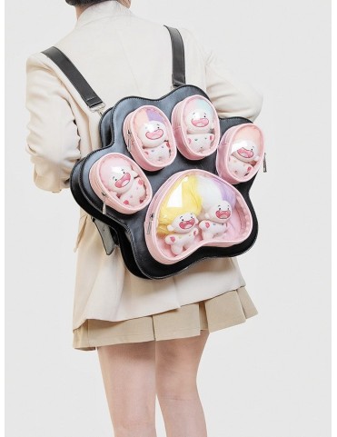 Sac à dos original chaton et chiot avec motifs floraux