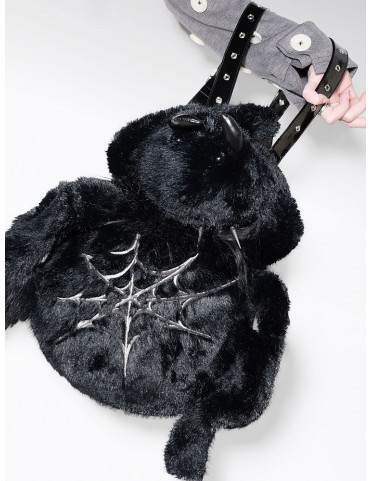 Sac à dos araignée Y2K en polaire Black Punk