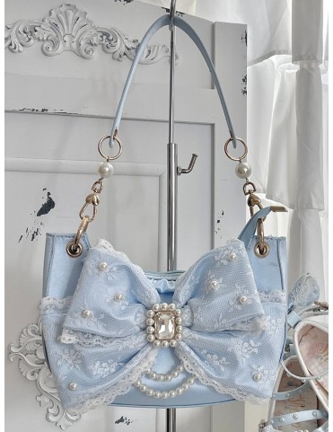 Sac à main satiné Lolita avec nœud scintillant